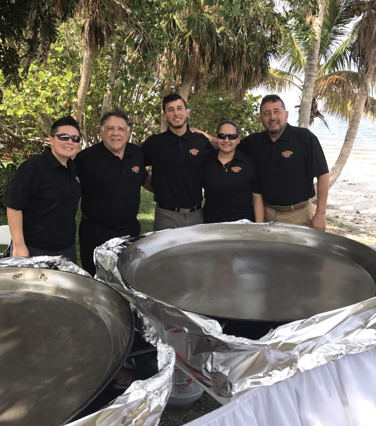 Owner and Chef Luis Elu and staff onsite at Paella Grill Catering Event